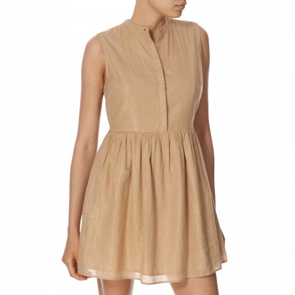 JACK WILLS Gold Metallic Kemsley Shirt Dress
